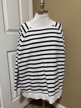 Old Navy Navy and White Striped Tee